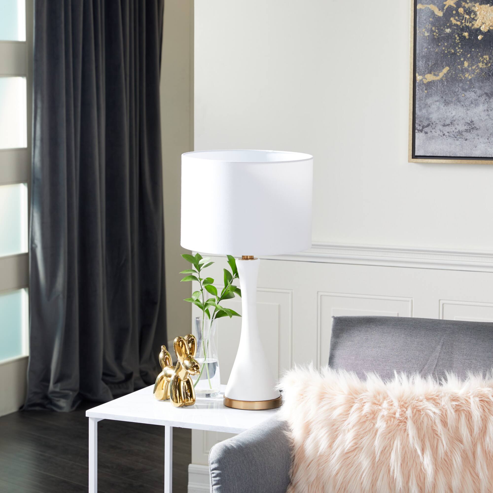 CosmoLiving by Cosmopolitan 25" Gold Ceramic Modern Table Lamp